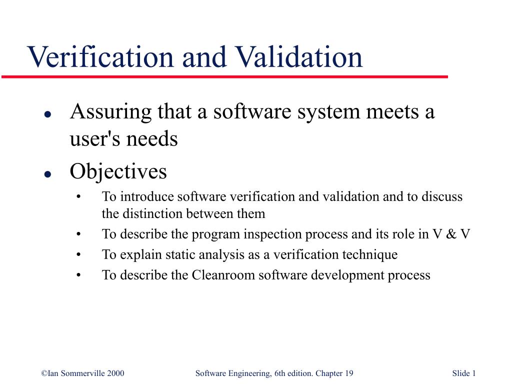 PPT - Verification and Validation PowerPoint Presentation, free ...