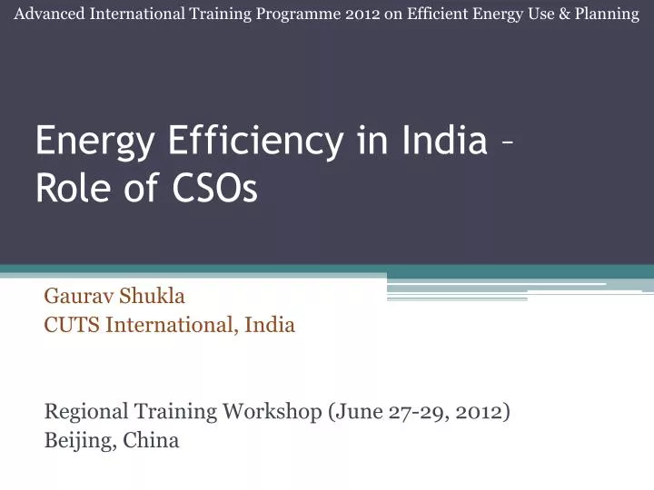 energy efficiency in india role of csos