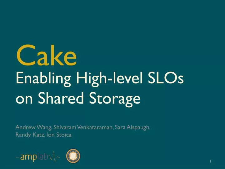 enabling high level slos on shared storage