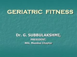 GERIATRIC FITNESS