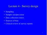 Lecture 4 - Survey design - slide 1