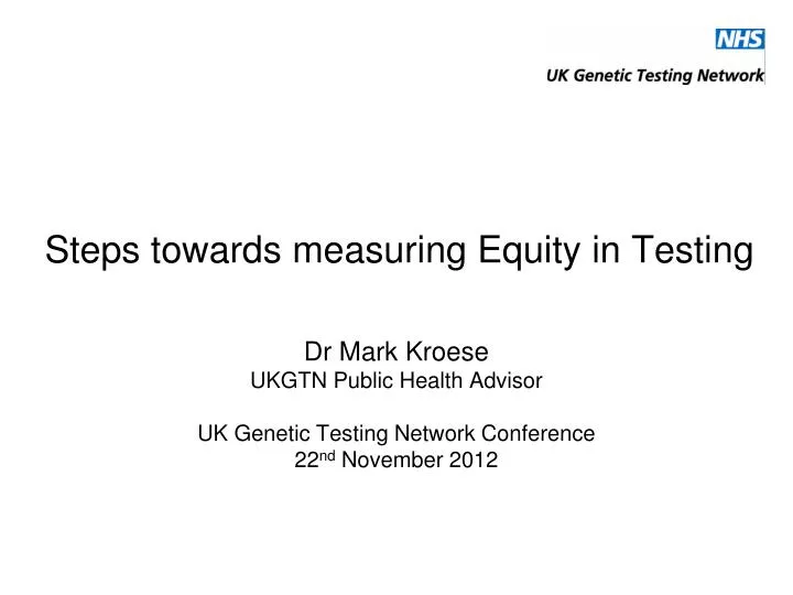 steps towards measuring equity in testing