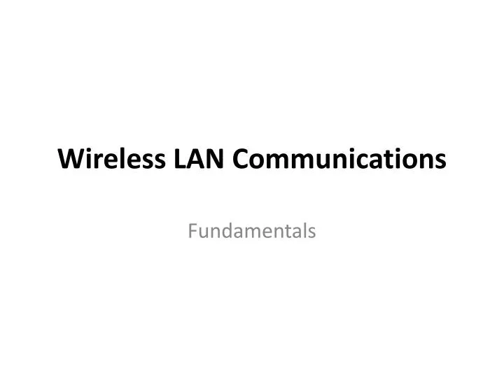 wireless lan communications