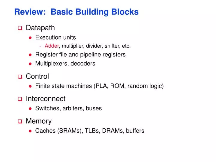 review basic building blocks
