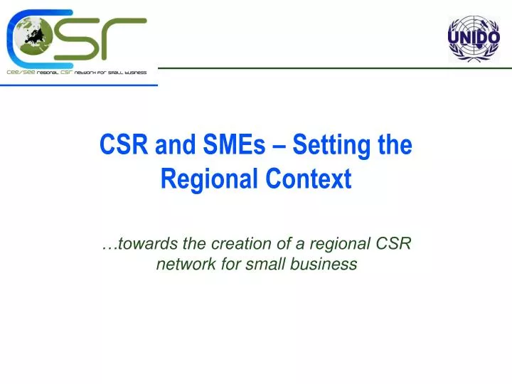 csr and smes setting the regional context