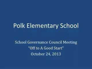 Polk Elementary School