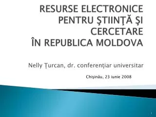 resurse electronice pentru tiin i cercetare n republica moldova