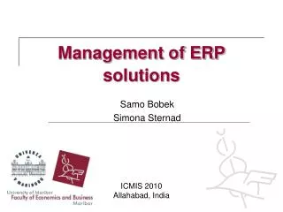 Management of ERP solutions