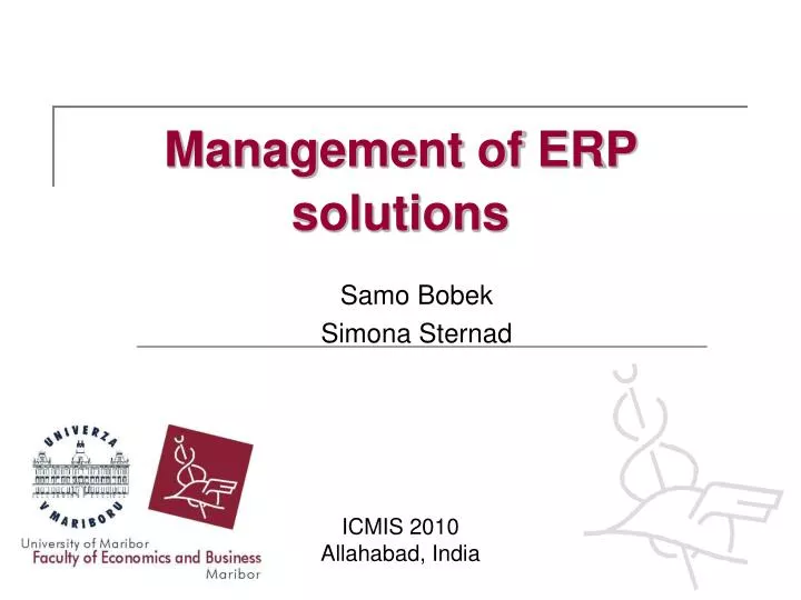 management of erp solutions