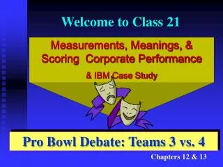Measurements, Meanings, &amp; Scoring Corporate Performance &amp; IBM Case Study