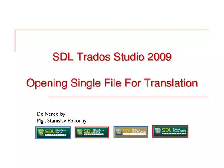sdl trados studio 2009 opening single file for translation