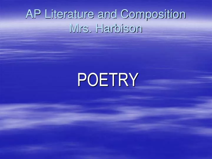 ap literature and composition mrs harbison
