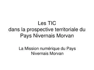 les tic dans la prospective territoriale du pays nivernais morvan