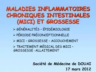 maladies inflammatoires chroniques intestinales mici et grossesse