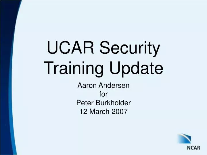 ucar security training update