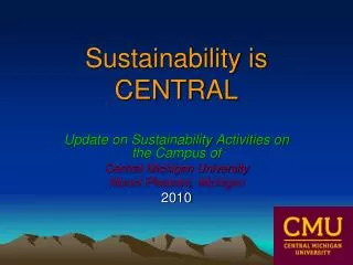 Sustainability is CENTRAL