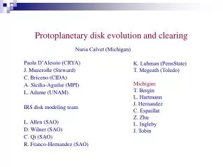 Protoplanetary disk evolution and clearing