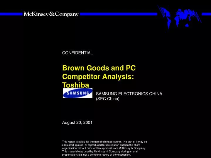 brown goods and pc competitor analysis toshiba