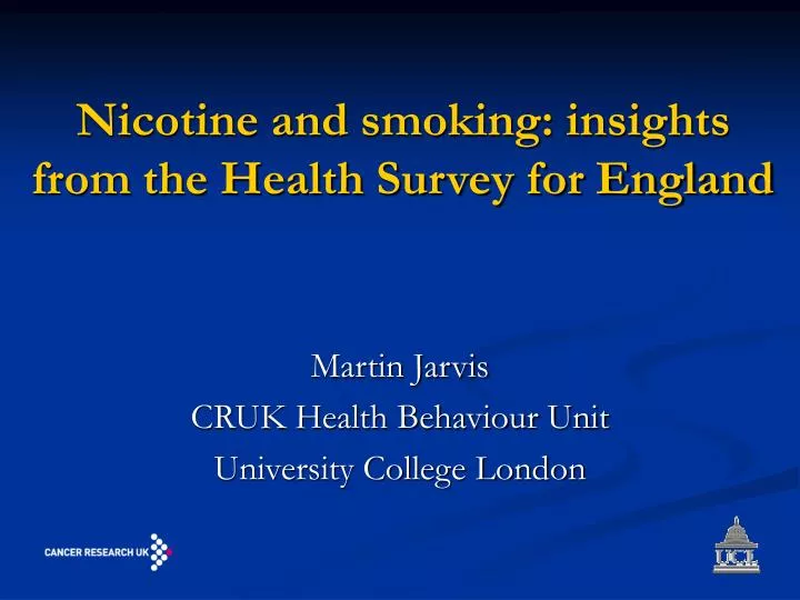 nicotine and smoking insights from the health survey for england