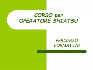 corso per operatore shiatsu