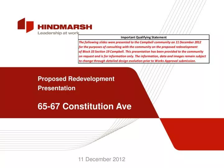 proposed redevelopment presentation 65 67 constitution ave
