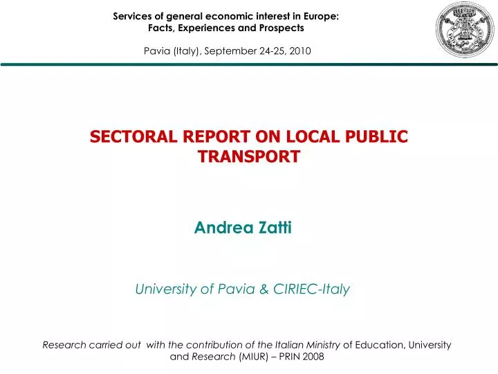sectoral report on local public transport