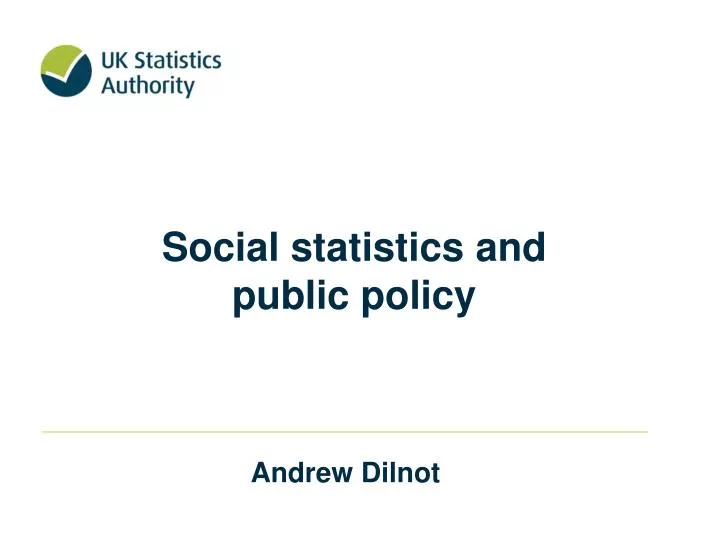 social statistics and public policy