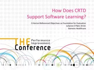 How Does CRTD Support Software Learning?
