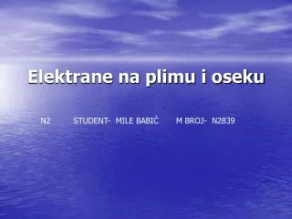 elektrane na plimu i oseku
