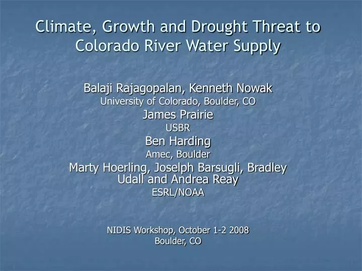 climate growth and drought threat to colorado river water supply