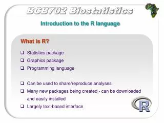 Statistics package Graphics package Programming language Can be used to share/reproduce analyses