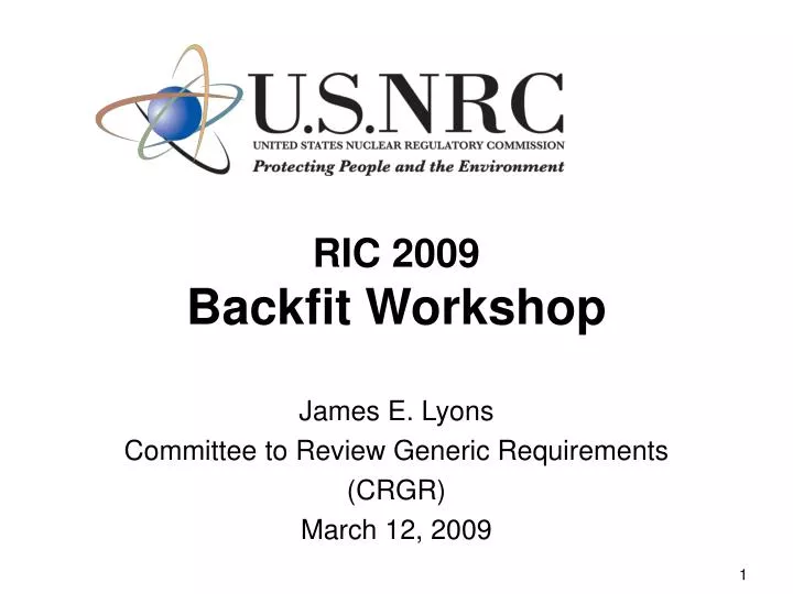 ric 2009 backfit workshop