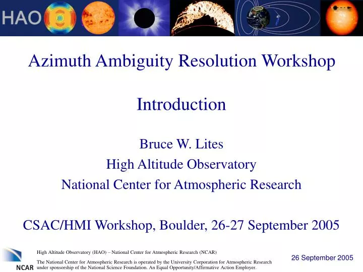 azimuth ambiguity resolution workshop introduction