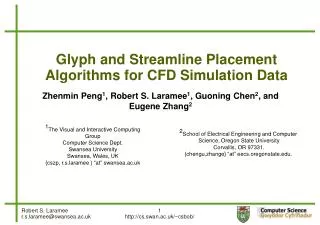Glyph and Streamline Placement Algorithms for CFD Simulation Data