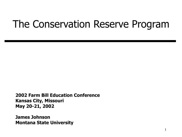 the conservation reserve program