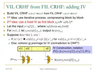 VIL CRHF from FIL CRHF: adding IV