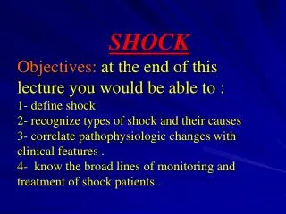 Shock is not a synonym to hypotension!