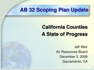AB 32 Scoping Plan Update