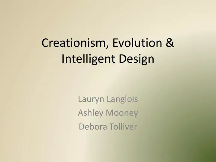 creationism evolution intelligent design