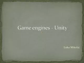 Game engines - Unity