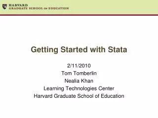 Getting Started with Stata