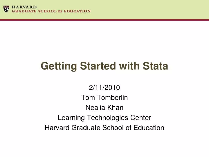 getting started with stata