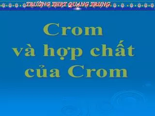 Crom và hợp chất của Crom