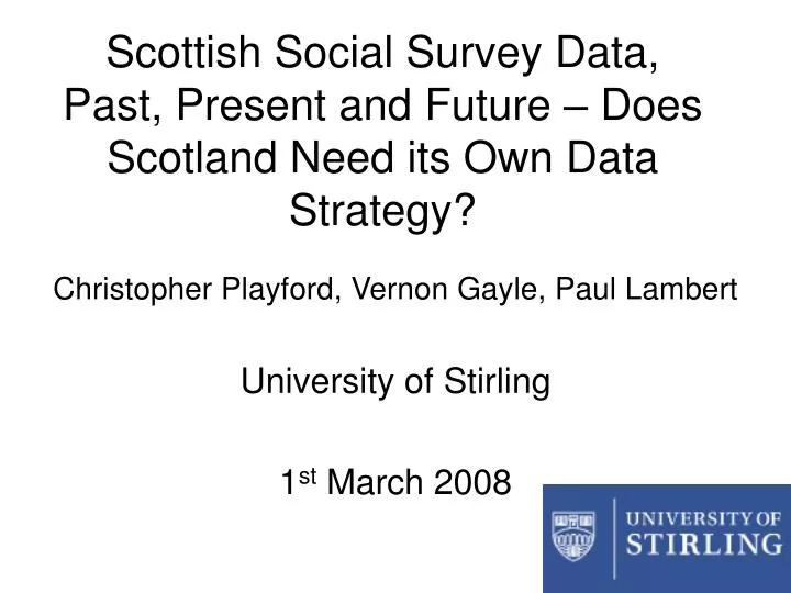 scottish social survey data past present and future does scotland need its own data strategy