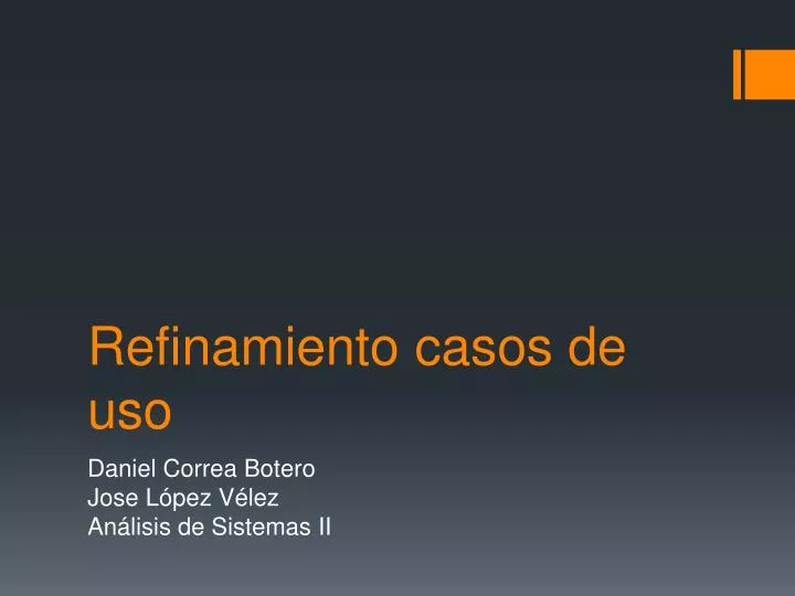 refinamiento casos de uso