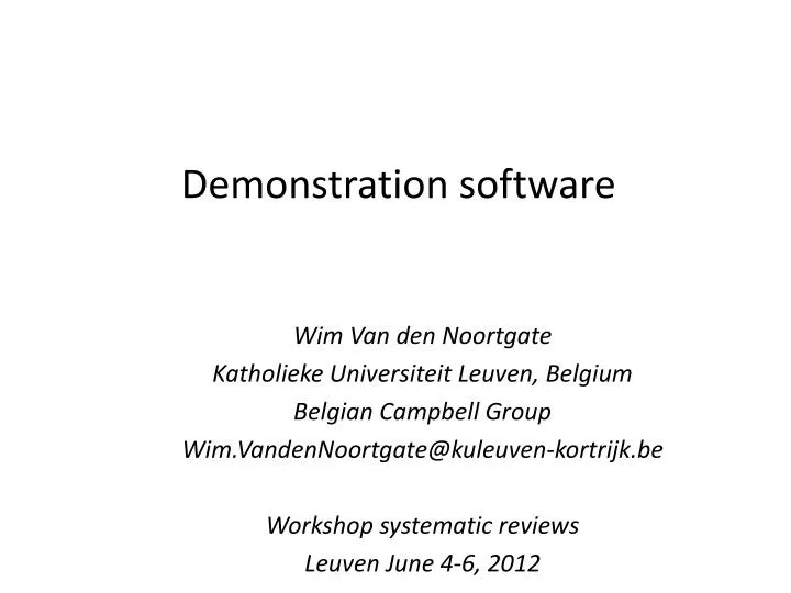 demonstration software