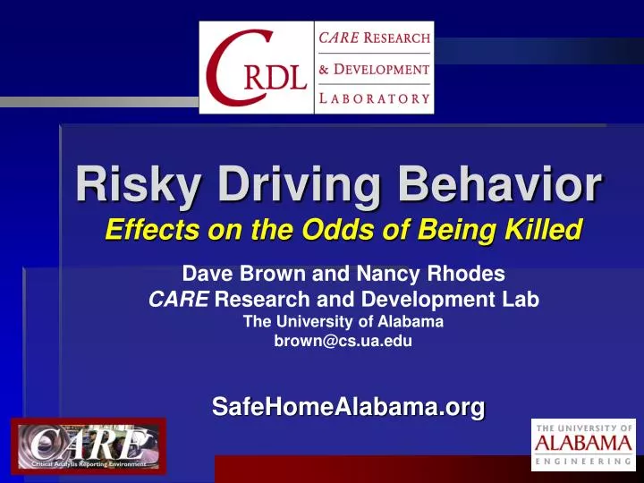 risky driving behavior effects on the odds of being killed
