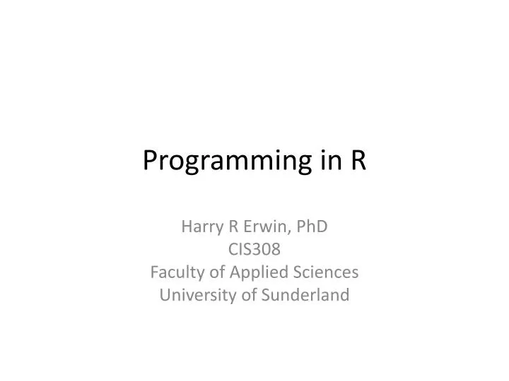 programming in r