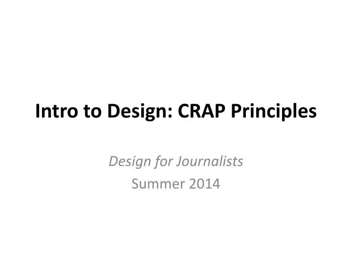 intro to design crap principles