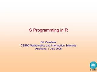 S Programming in R